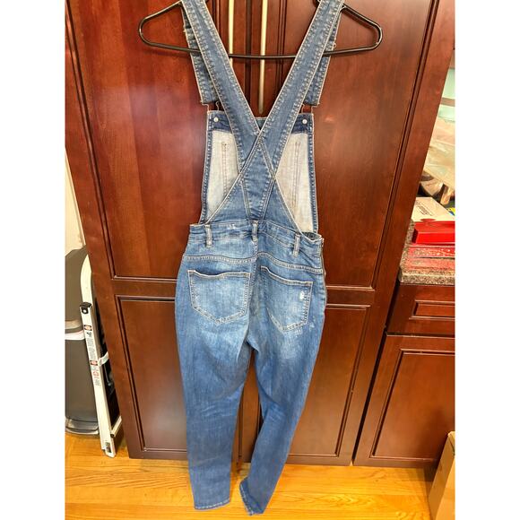 Divided by H&M Women's Blue Denim Distressed Overalls Size 6 - Picture 3 of 10